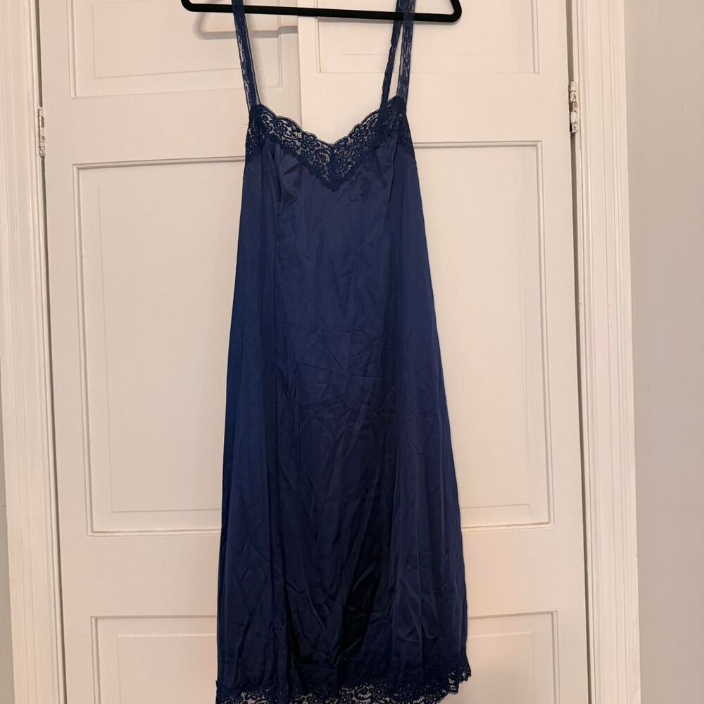 Vanity-fair Vintage Women's Navy Slipdress